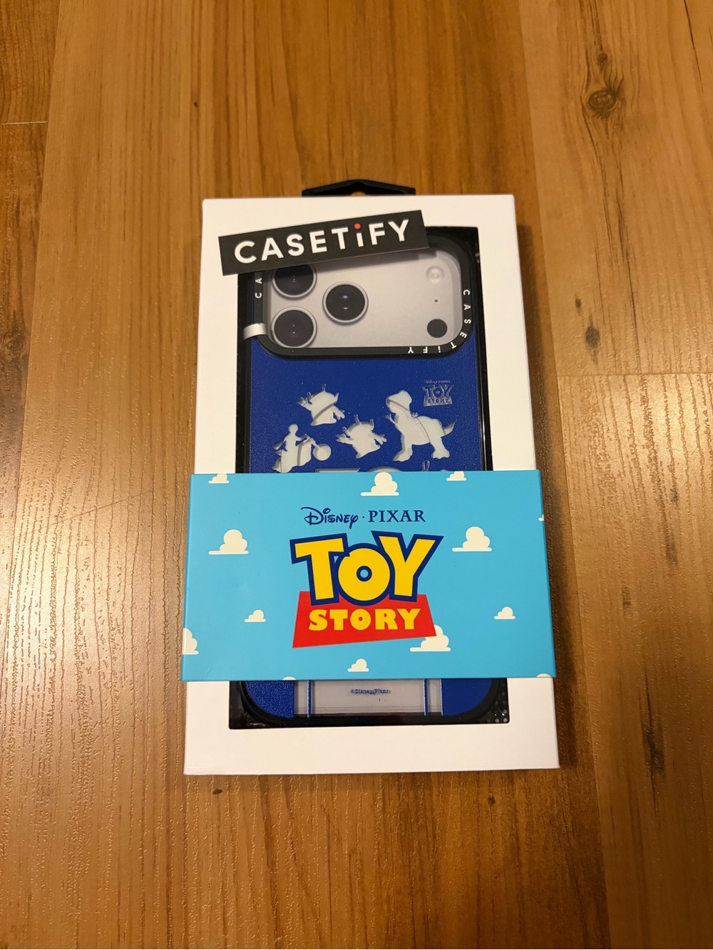 Casetify Toy Story Blue Phone Case with White Character Silhouettes IPHONE 17PRO